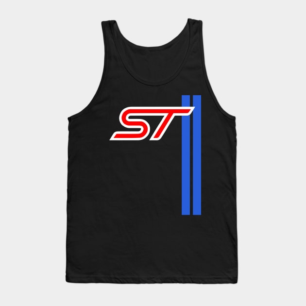 Ford ST - sports technologies performance blue racing stripe Tank Top by cowtown_cowboy